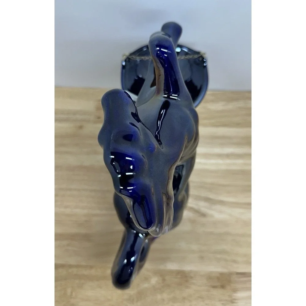 Ceramic Horse Metallic Iridescent Cobalt Blue Made in Poland Candle Oil Warmer